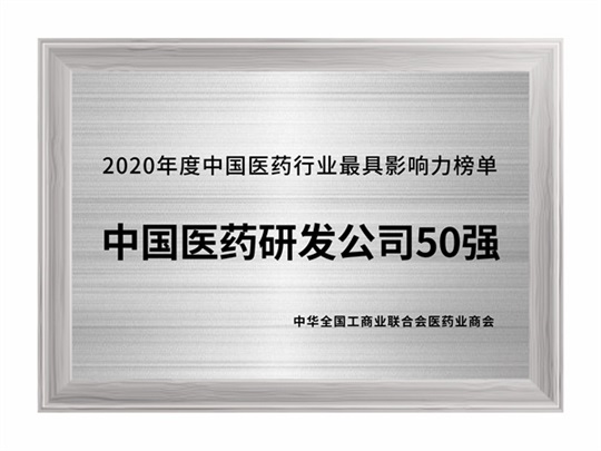 2020年度中國醫藥研發(fā)公司50強