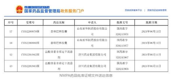2個(gè)項目獲批，鹽酸非索非那定干混懸劑全國首家！